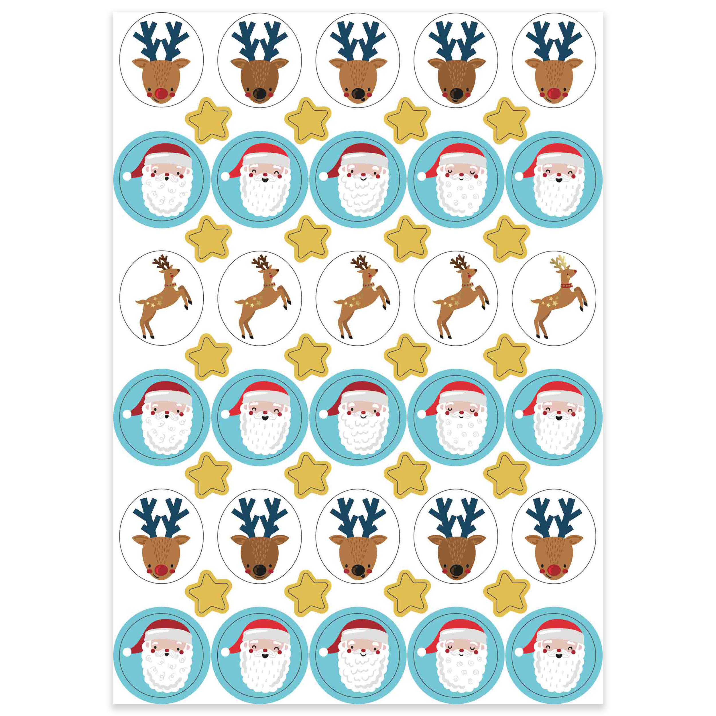 Santa Reindeer Christmas Gift Wrapping Stickers 350 Stickers